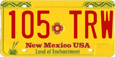 NM license plate 105TRW