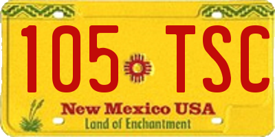 NM license plate 105TSC