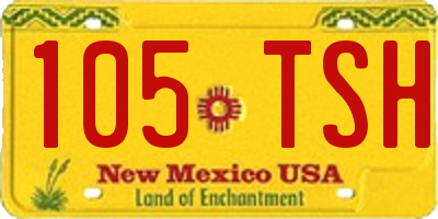 NM license plate 105TSH