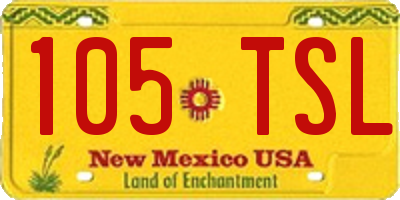 NM license plate 105TSL
