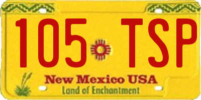 NM license plate 105TSP