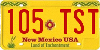 NM license plate 105TST