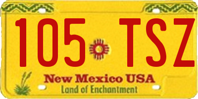 NM license plate 105TSZ