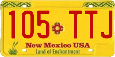 NM license plate 105TTJ
