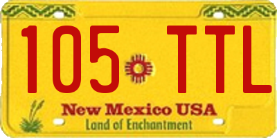NM license plate 105TTL