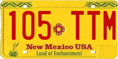 NM license plate 105TTM