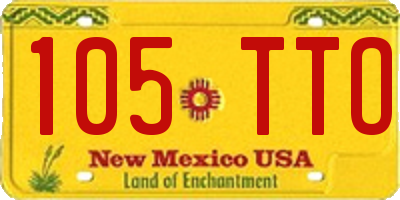 NM license plate 105TTO