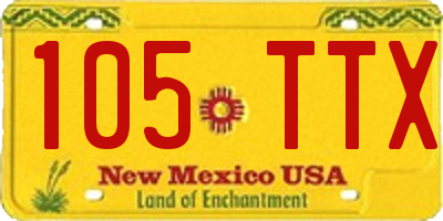 NM license plate 105TTX