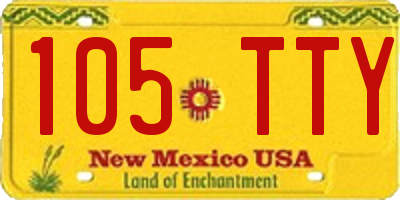 NM license plate 105TTY