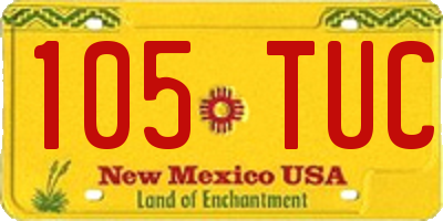 NM license plate 105TUC