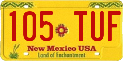 NM license plate 105TUF