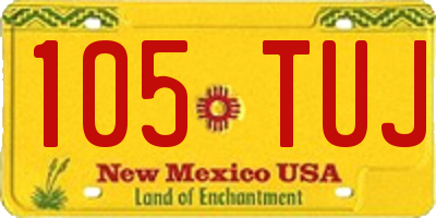 NM license plate 105TUJ
