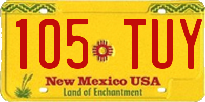 NM license plate 105TUY