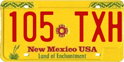 NM license plate 105TXH