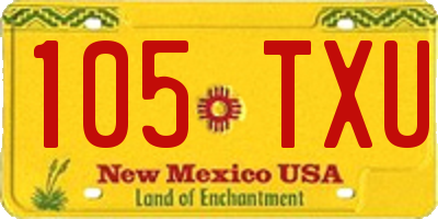NM license plate 105TXU
