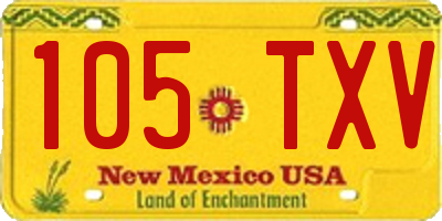 NM license plate 105TXV