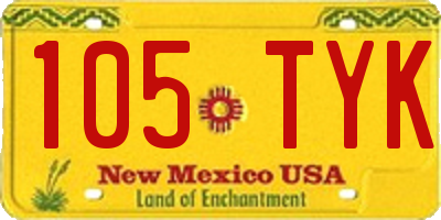 NM license plate 105TYK