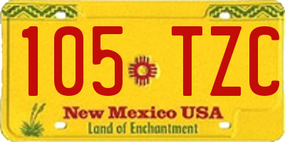 NM license plate 105TZC