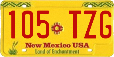 NM license plate 105TZG