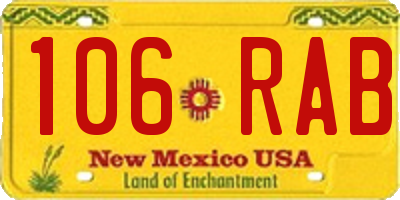 NM license plate 106RAB