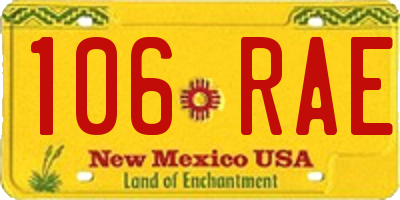 NM license plate 106RAE