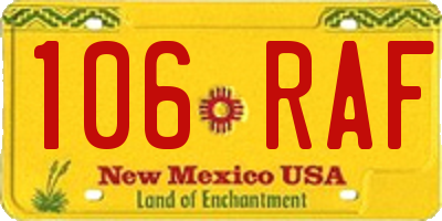 NM license plate 106RAF