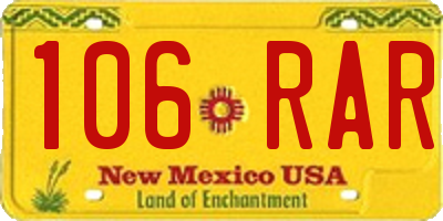 NM license plate 106RAR