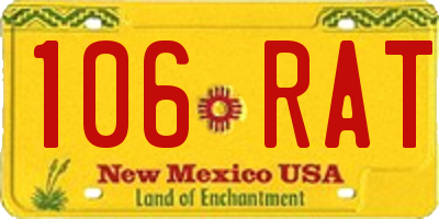 NM license plate 106RAT