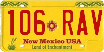 NM license plate 106RAV