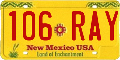 NM license plate 106RAY