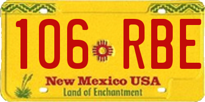 NM license plate 106RBE