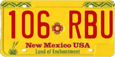 NM license plate 106RBU