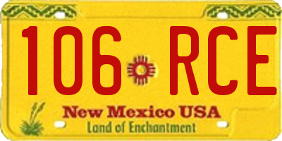 NM license plate 106RCE