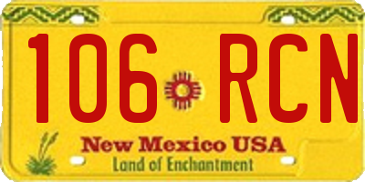 NM license plate 106RCN