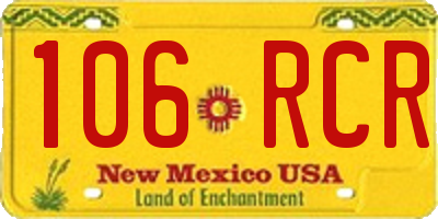 NM license plate 106RCR