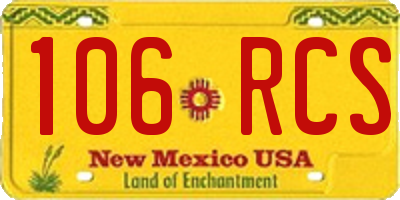 NM license plate 106RCS
