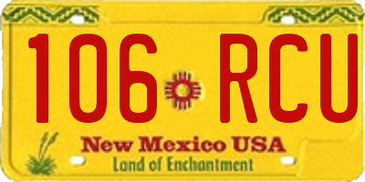 NM license plate 106RCU