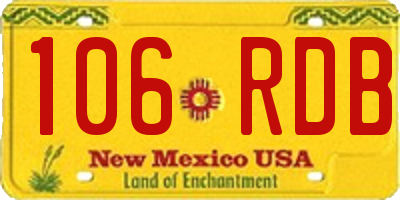 NM license plate 106RDB
