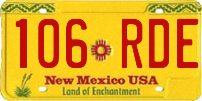 NM license plate 106RDE