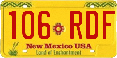 NM license plate 106RDF
