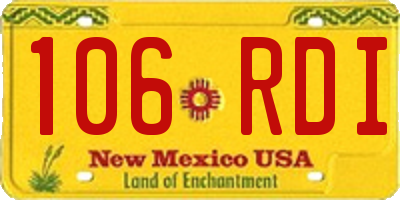 NM license plate 106RDI