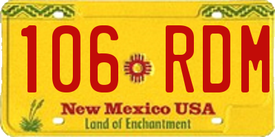 NM license plate 106RDM