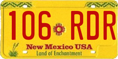 NM license plate 106RDR