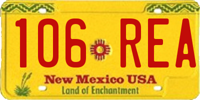 NM license plate 106REA