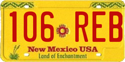 NM license plate 106REB