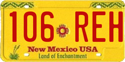NM license plate 106REH
