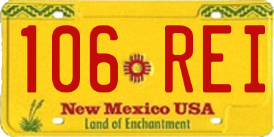 NM license plate 106REI