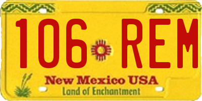NM license plate 106REM