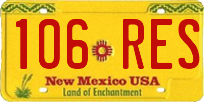 NM license plate 106RES