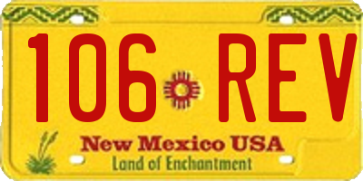 NM license plate 106REV